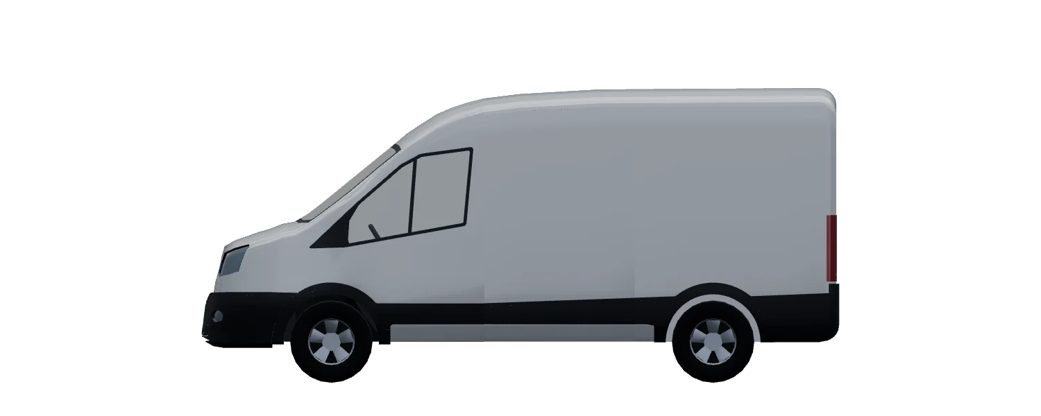 Side elevation of a Ford Transit L2H2 FWD
