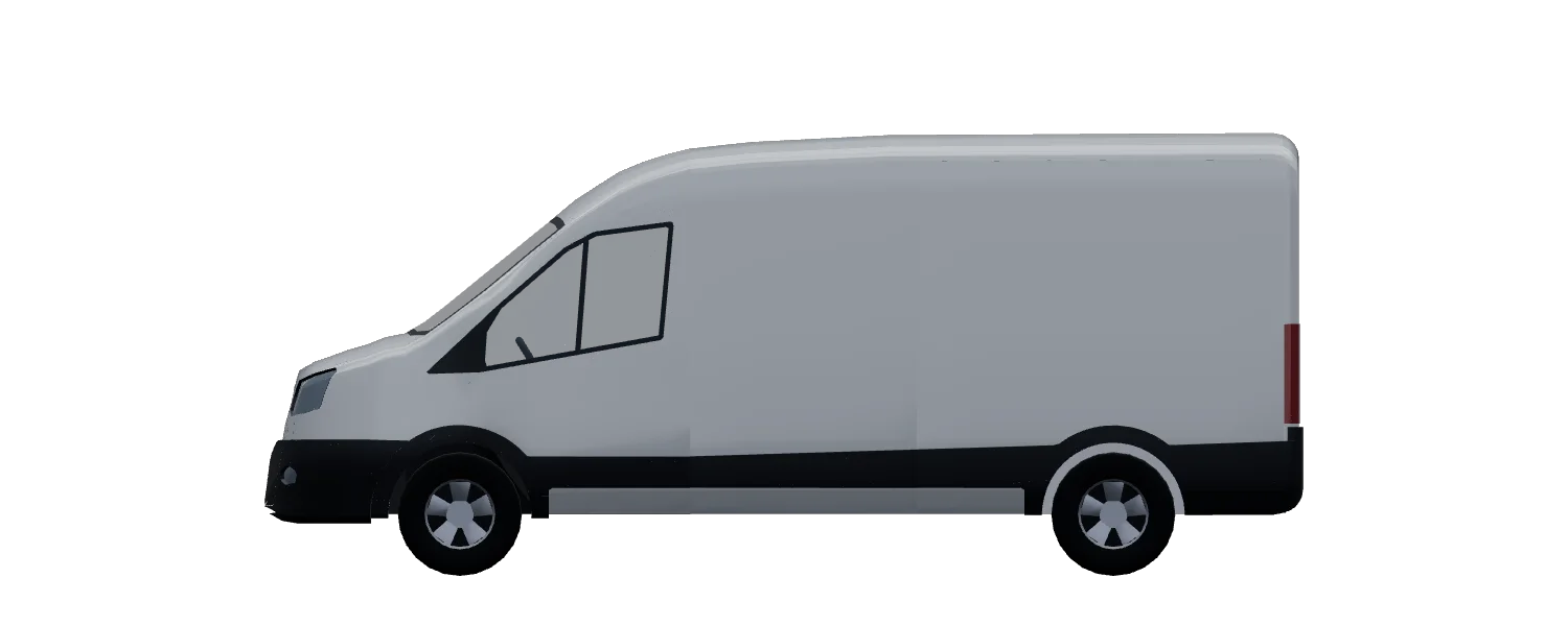 Side elevation of a Ford Transit L3H2 FWD