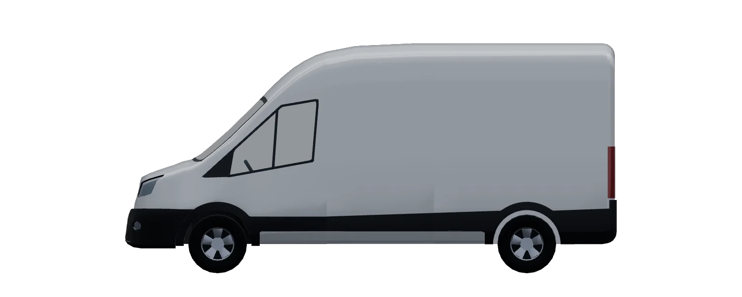 Side elevation of a Ford Transit L3H3 FWD
