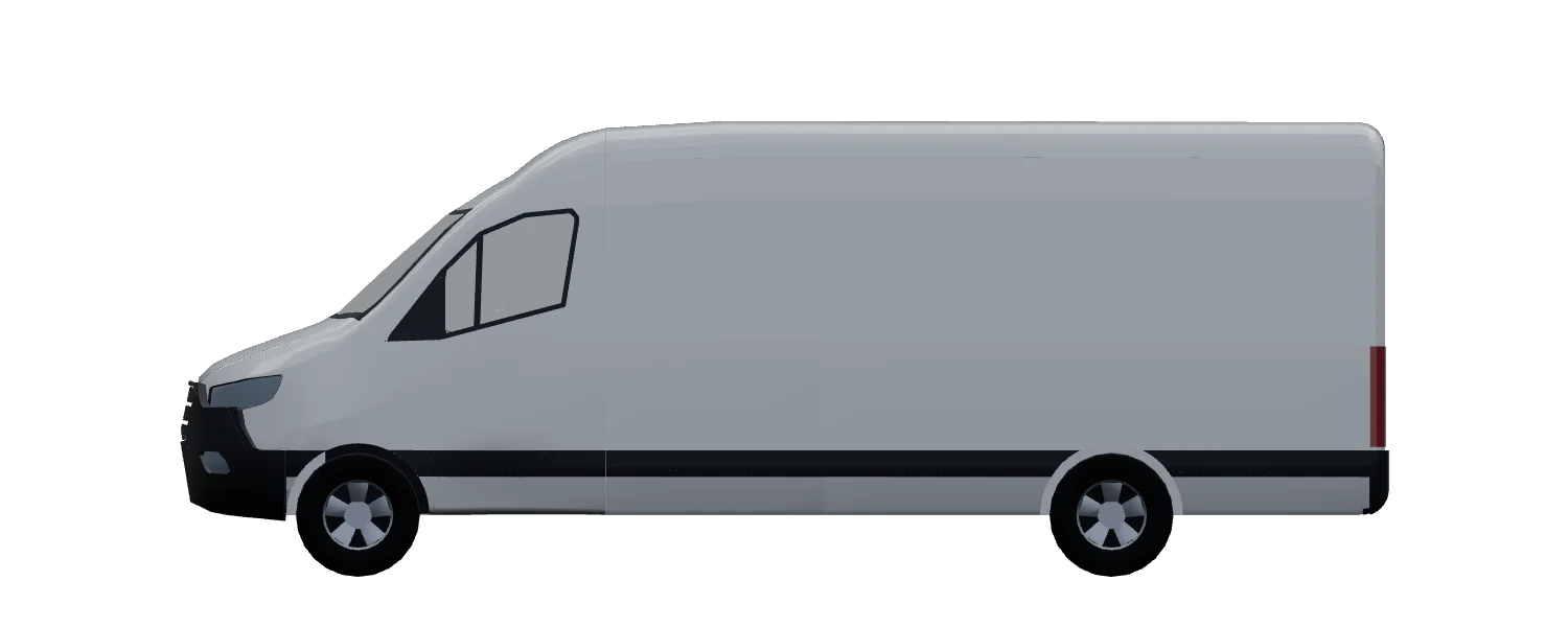 Side elevation of a Mercedes-Benz Sprinter L3H2 RWD