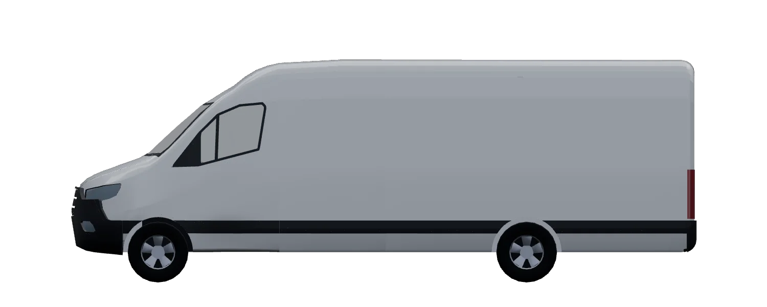 Side elevation of a Mercedes-Benz Sprinter L4H2 RWD