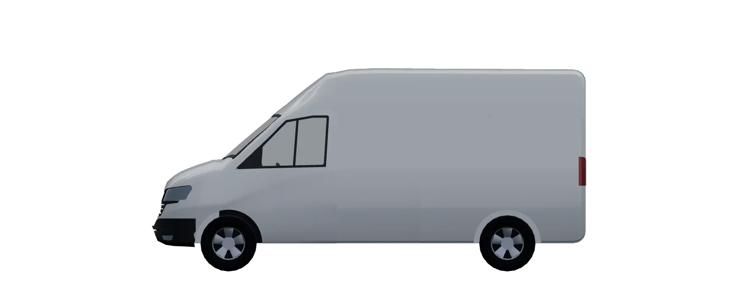 Side elevation of a Volkswagen Transporter L2H2
