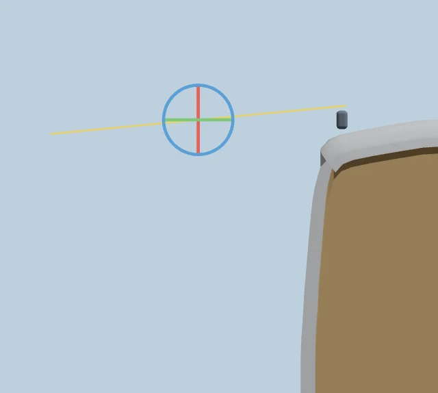 The awning shade rotated to a gentle downward angle, viewed from the back