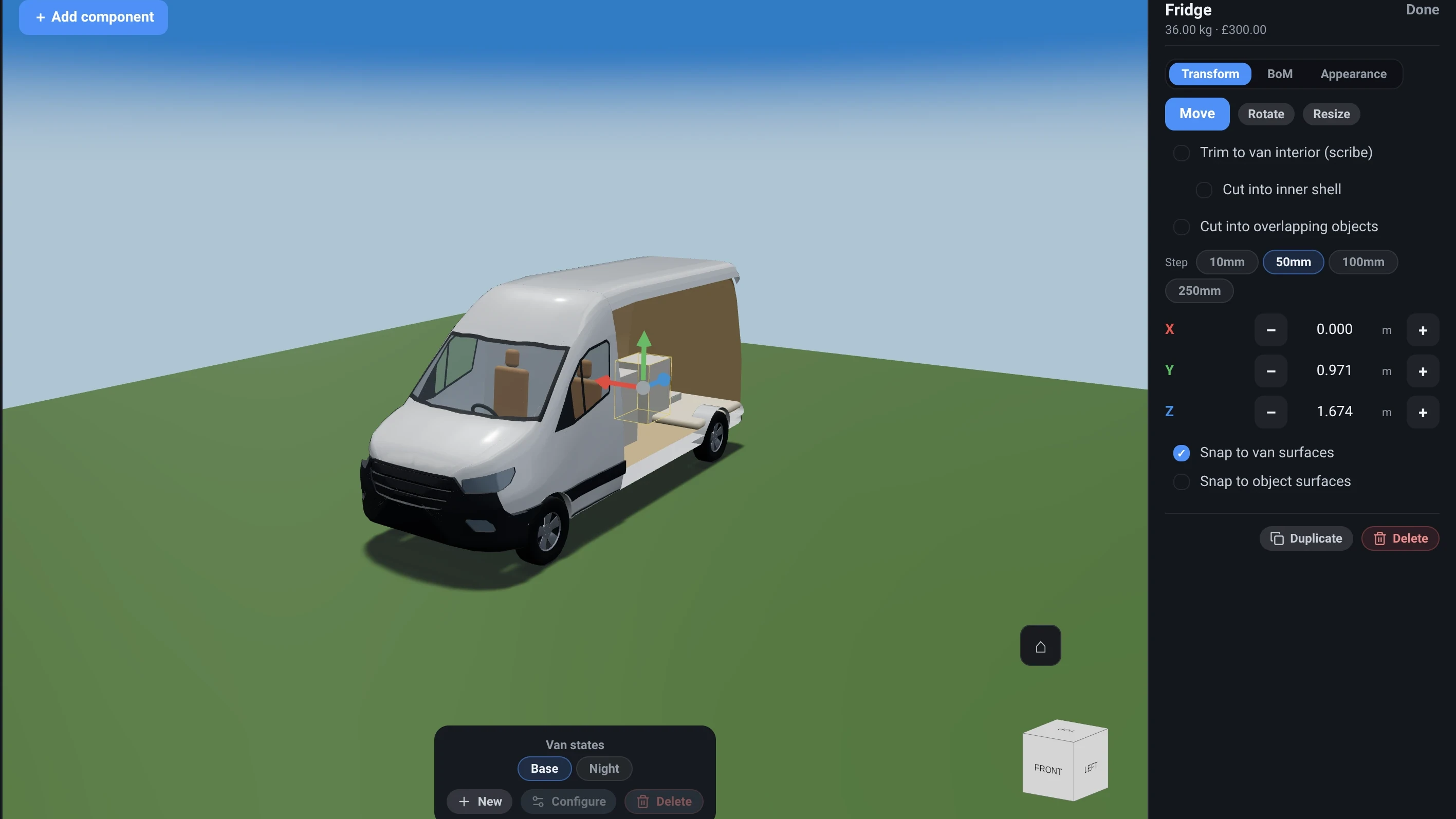 Planning your camper van layout in 3D
