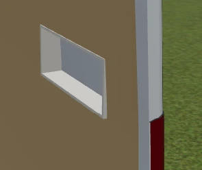 The same recessed shelf with Cut into inner shell switched on, let into the wall build-up as an open pocket